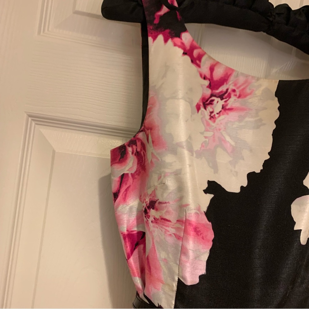Floral Pink and Black Women’s Dress - Picture 5 of 9